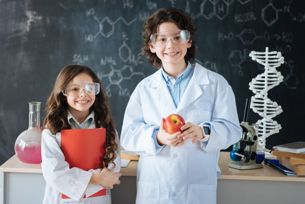 Confident Students after Biology Lesson in Dubai